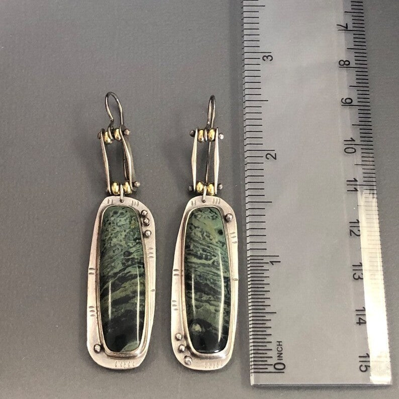 Fashion Simple Two-color Marble Pattern Earrings