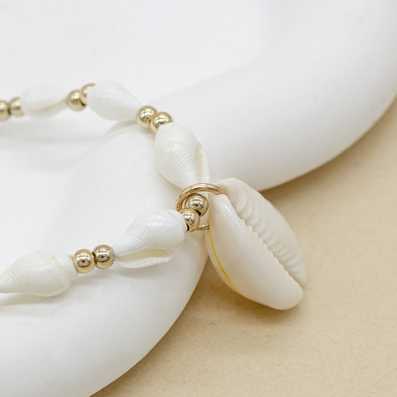 Cold Wind Special-interest Design Conch White Bead Necklace