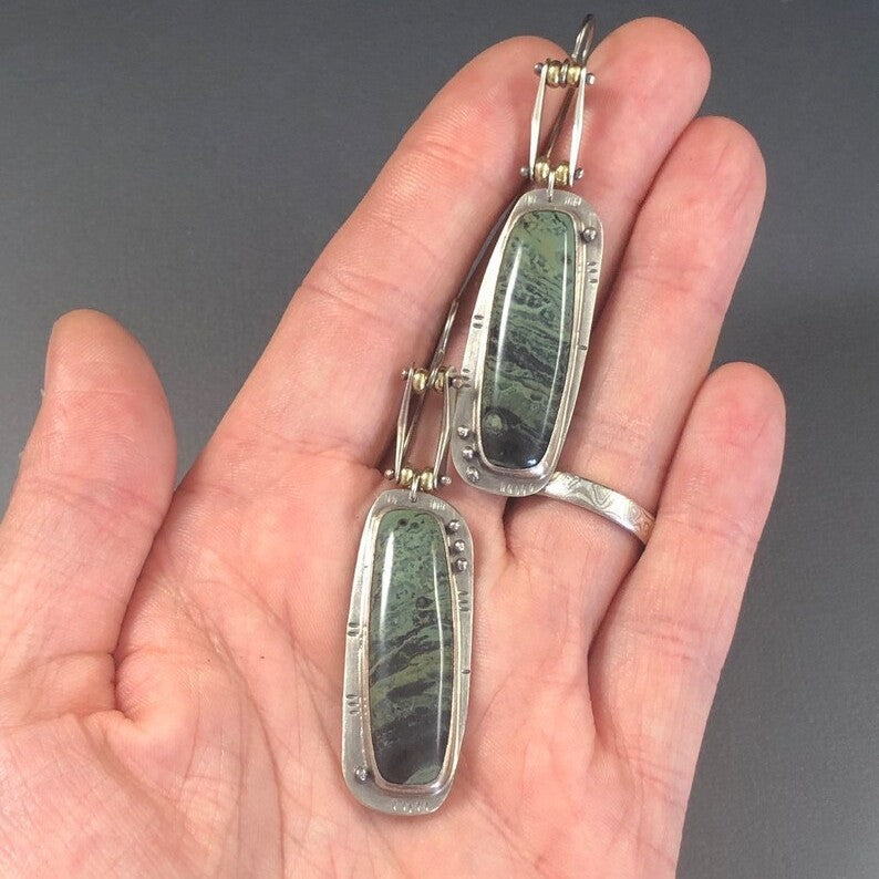 Fashion Simple Two-color Marble Pattern Earrings