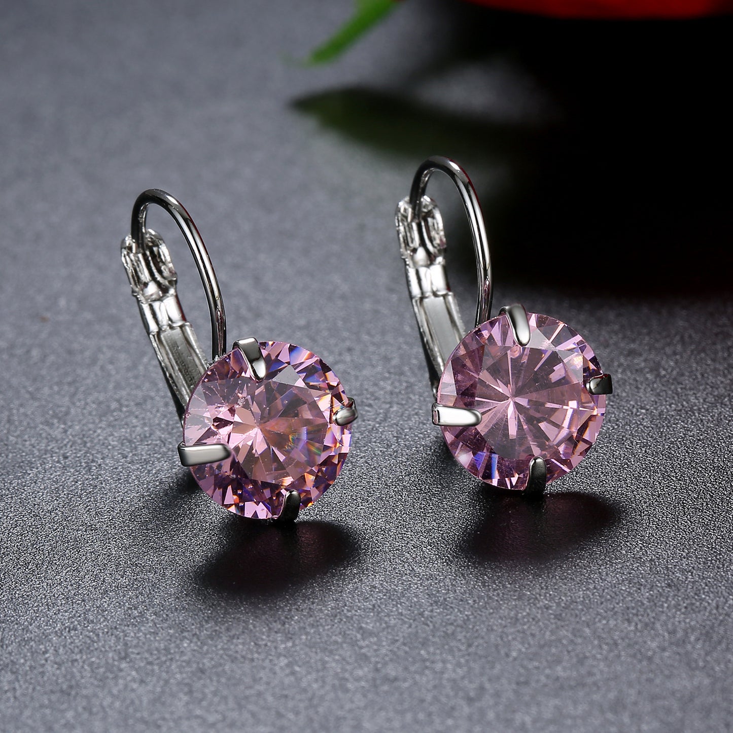 Single Zircon Colorful Ear Clip Simple Fashion Elegant European And American