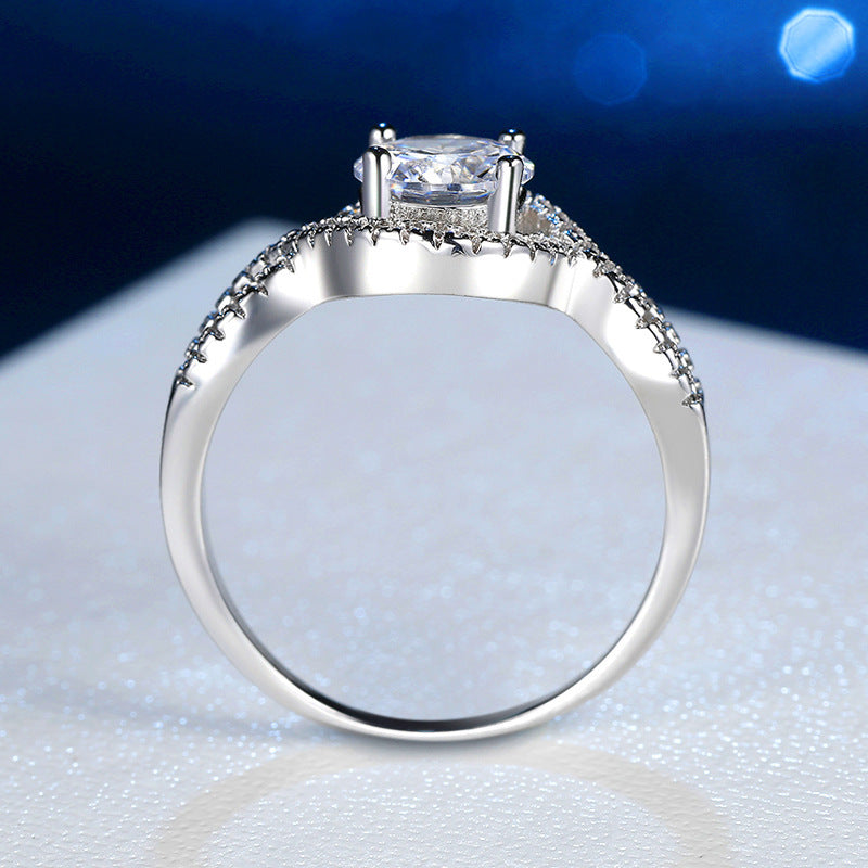 Zircon RingWomen's Fashion Wedding Bride Moissanite Ring 1.2g