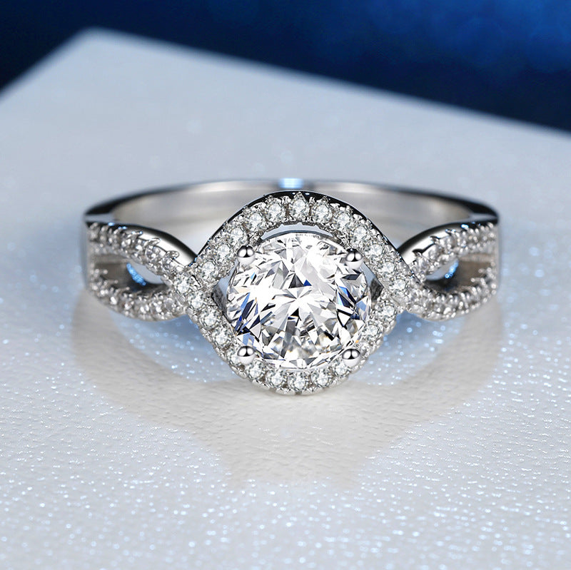 Zircon RingWomen's Fashion Wedding Bride Moissanite Ring 1.2g