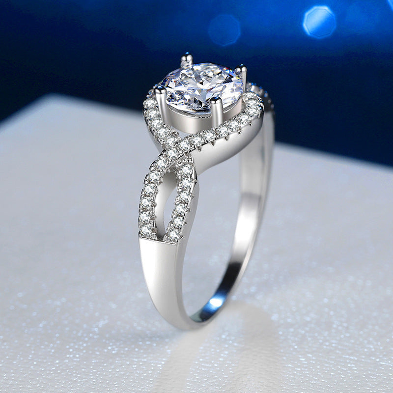 Zircon RingWomen's Fashion Wedding Bride Moissanite Ring 1.2g